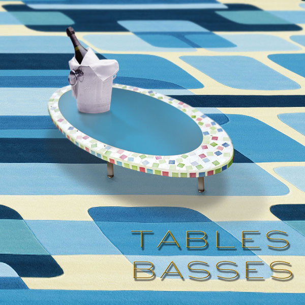 TABLES BASSES. MEUBLES D'ART DESIGN DE LUXE
